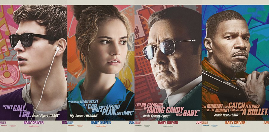 BABY DRIVER posters de los personajes