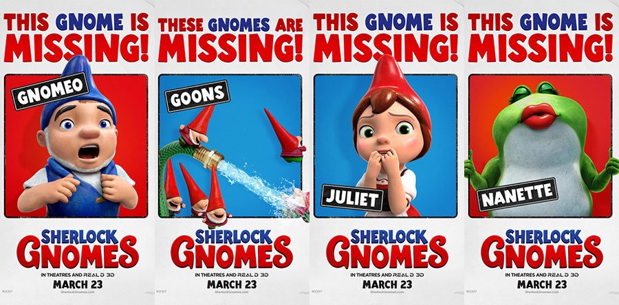 SHERLOCK GNOMES personajes